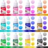 Food Colouring - 12 Colour Liquid Concentrated Icing Food Colouring Set for Baking, Cake Decorating, Airbrush, Slime Making Supplies Kit - Vibrant Food Colour Dye for Fondant, DIY Crafts - 6ml Each