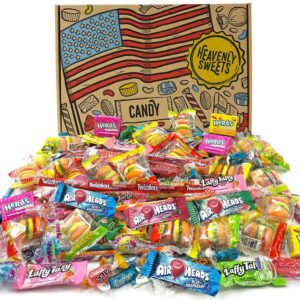 American Candy Retro Sweets Party Box.120 Pieces! Classic USA Candies Airheads, Laffy-Taffy, Twizzlers, Nerds, Jolly Ranchers! Ideal Halloween Candy! from Heavenly Sweets UK.