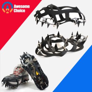 18 Teeth Climbing Crampons for outdoor winter Walk Ice Fishing Snow Shoes Antiskid Shoes Manganese Steel Shoe Covers