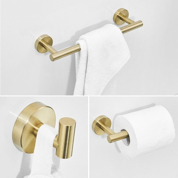 SUS304 Black Bathroom Hardware Set Towel Bar Rack Toilet Paper Holder Robe Hook Stainless Steel Gold Bathroom Accessories