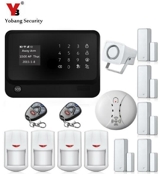 Yobang Security Wifi GSM Home Security Alarm Touch Screen Burglar Security Alarm Smoke Detector Alarmas Para Casa Sin Cables