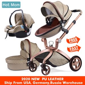 Baby Stroller 3 in 1,Hot Mom travel system High Land-scape stroller with bassinet in 2020 Folding Carriage for Newborns baby,F22