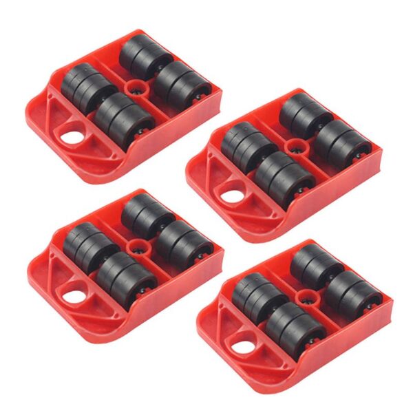 5Pcs Professional Furniture Mover Tool Set Heavy Stuffs Transport Lifter Wheeled Mover Roller with Wheel Bar Moving Hand Device